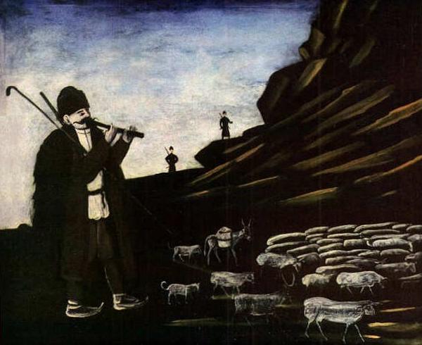 Niko Pirosmanashvili A Shepherd with His Flock oil painting image